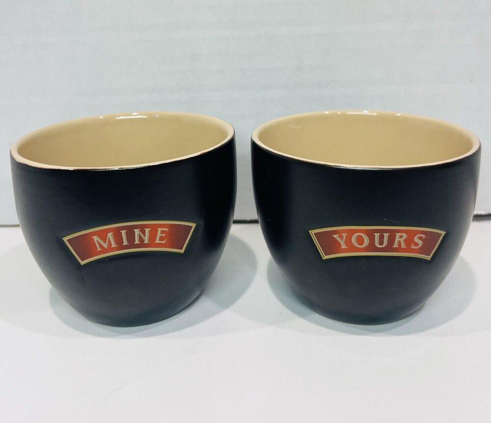 Set of 2 Baileys Original Irish Cream Cups Mine and Yours Mugs / Dessert Bowls